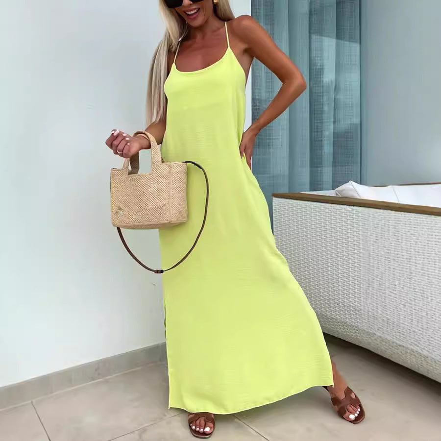 Lune-Robe de vacances ample à bretelles