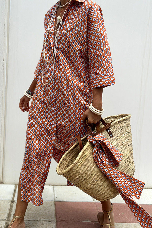 Robe Chemise Élégante à Rayures et Ceinture