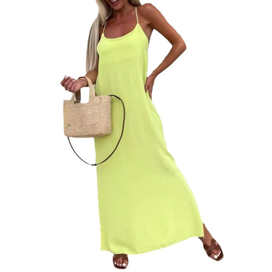 Lune-Robe de vacances ample à bretelles