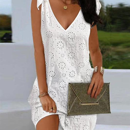 LUNA-Robe Blanche Dentelle