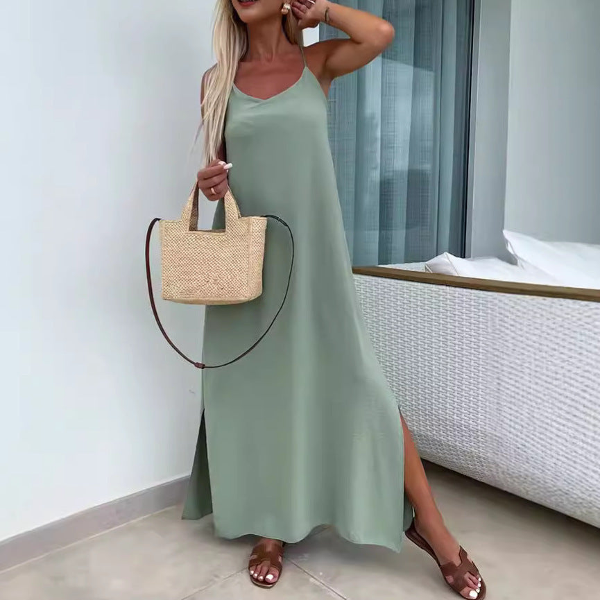 Lune-Robe de vacances ample à bretelles
