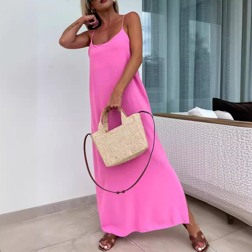 Lune-Robe de vacances ample à bretelles