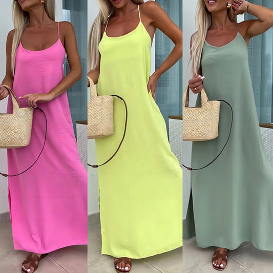 Lune-Robe de vacances ample à bretelles