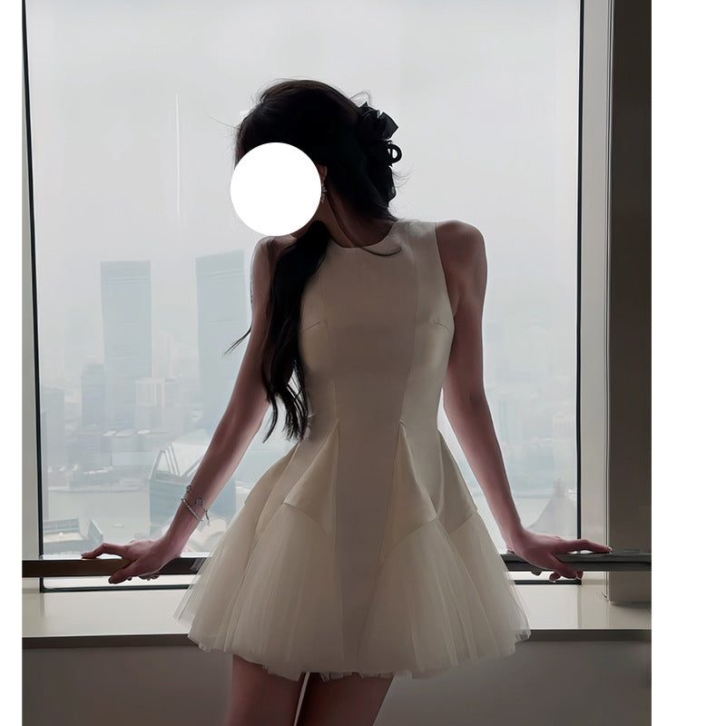 Robe Éclat Perlé à Manches Bouffantes