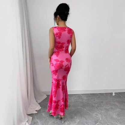 LUNA Robe Droite Sans Manches Imprimée