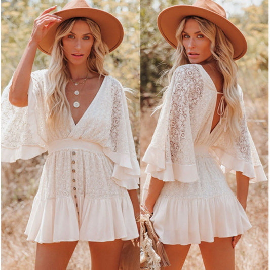 Robe Élégante avec Finitions Dentelle